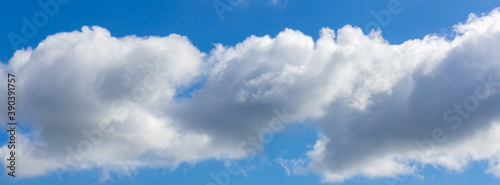 Blue sky and white clouds.