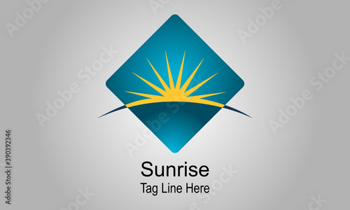 Sunrise Planet Modern Logo Design Illustration Template