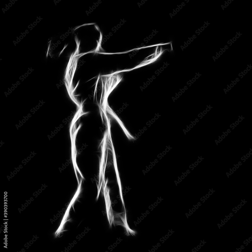Fractal portrait of karate girl Fractal portrait of karate girl