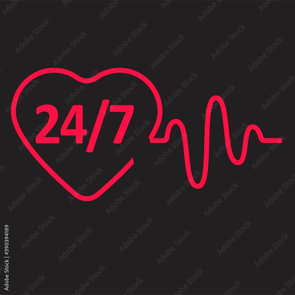 Red heart sign. Vector art illustration.