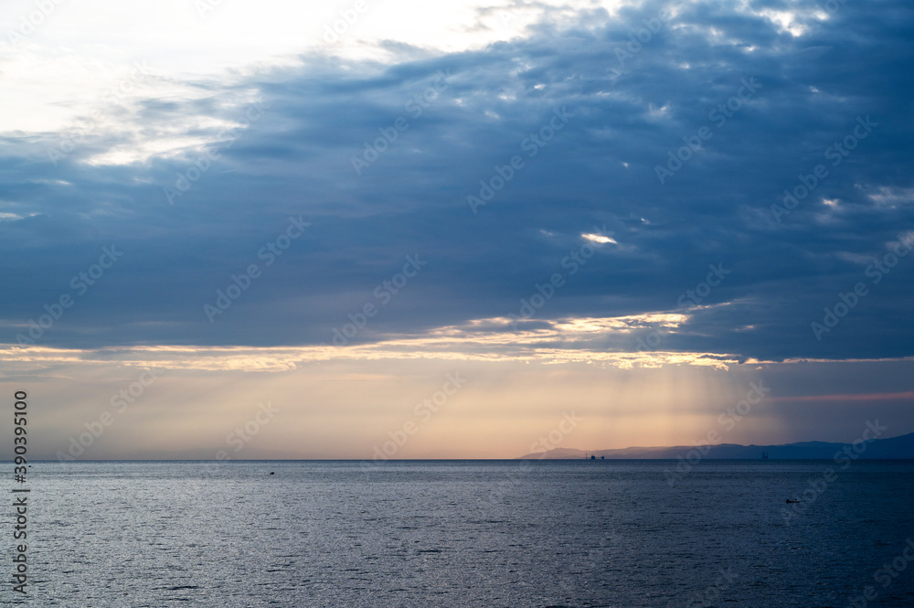 Aegean sea at sunset, Greece