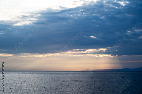 Aegean sea at sunset  Greece