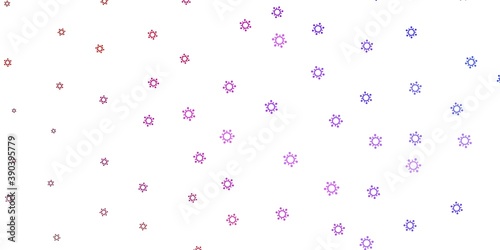 Light blue, yellow vector background with covid-19 symbols.