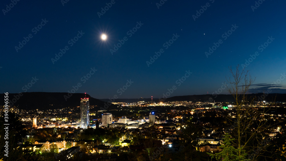 View at Jena in Thuringia at night