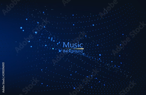 Music abstract blue background. Equalizer for music, showing sound waves with music waves, music background equalizer vector concept. Vector illustration EPS10.