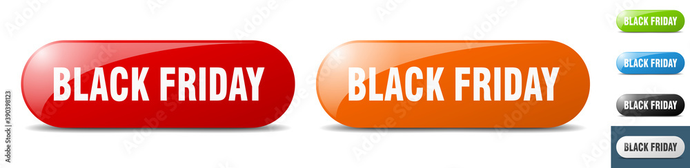 black friday button. key. sign. push button set black friday button. key. sign. push button set