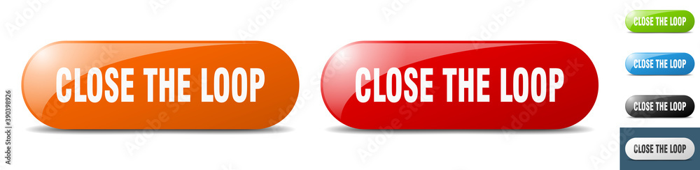 close the loop button. key. sign. push button set close the loop button. key. sign. push button set
