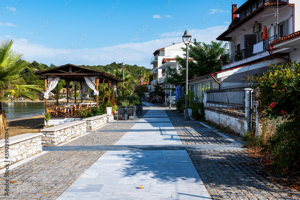 Pedestrial street in Olympiada, Greece