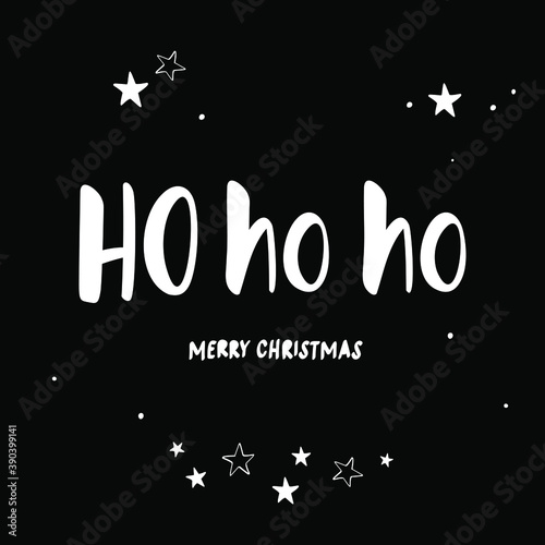 Merry Christmas card. Ho-ho-ho text