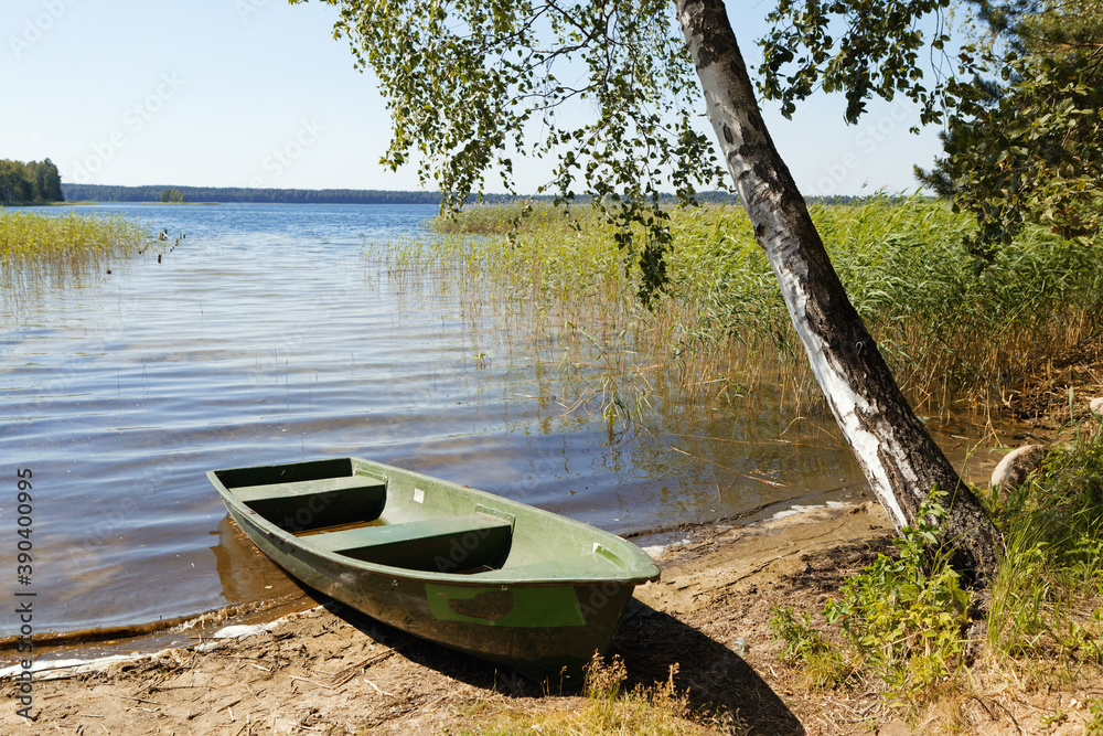 wooden boat dock on a small lake