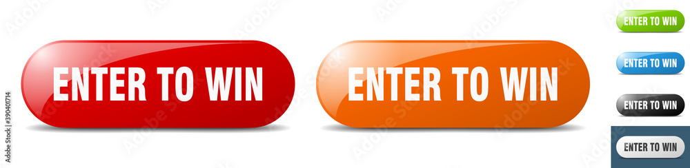 enter to win button. key. sign. push button set enter to win button. key. sign. push button set