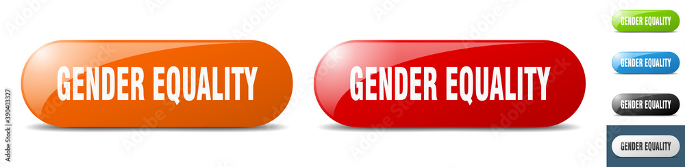 gender equality button. key. sign. push button set