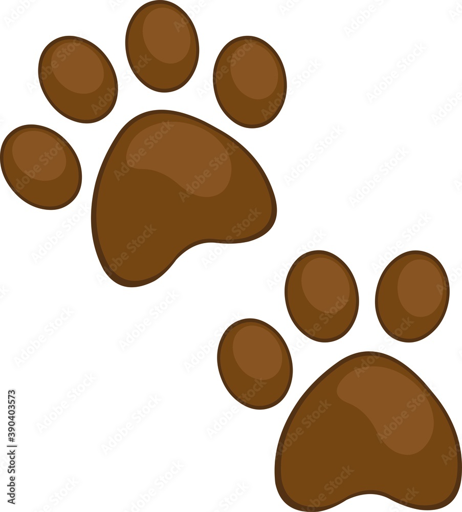 Obraz premium Vector illustration of paw prints emoticon