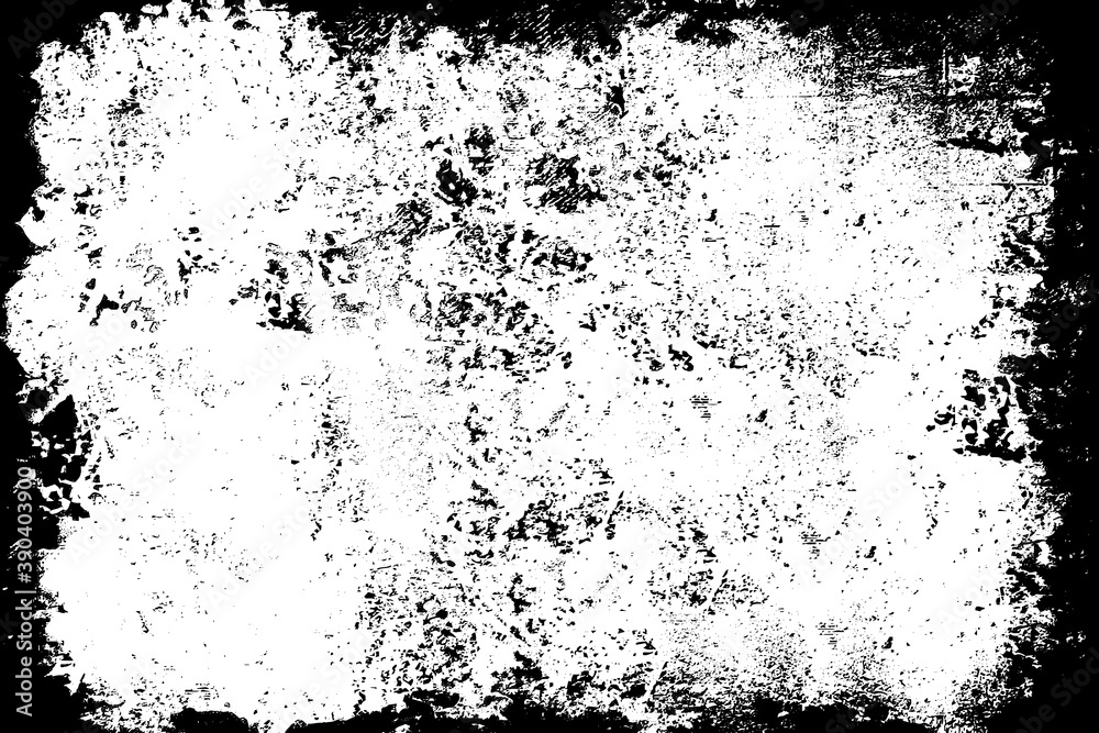 Grunge black and white. The grunge texture is monochrome. Pattern of dirt, dust, cracks, chips. Worn old surface