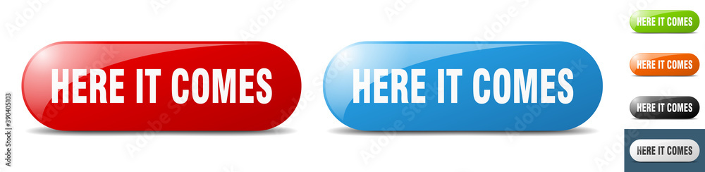 here it comes button. key. sign. push button set here it comes button. key. sign. push button set