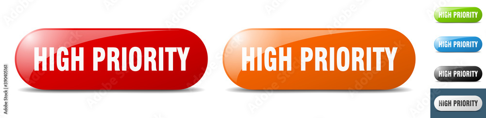 high priority button. key. sign. push button set high priority button. key. sign. push button set