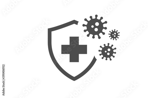 Coronavirus with medical shield guard