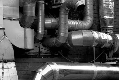 Metal pipes of the ventilation system. 1