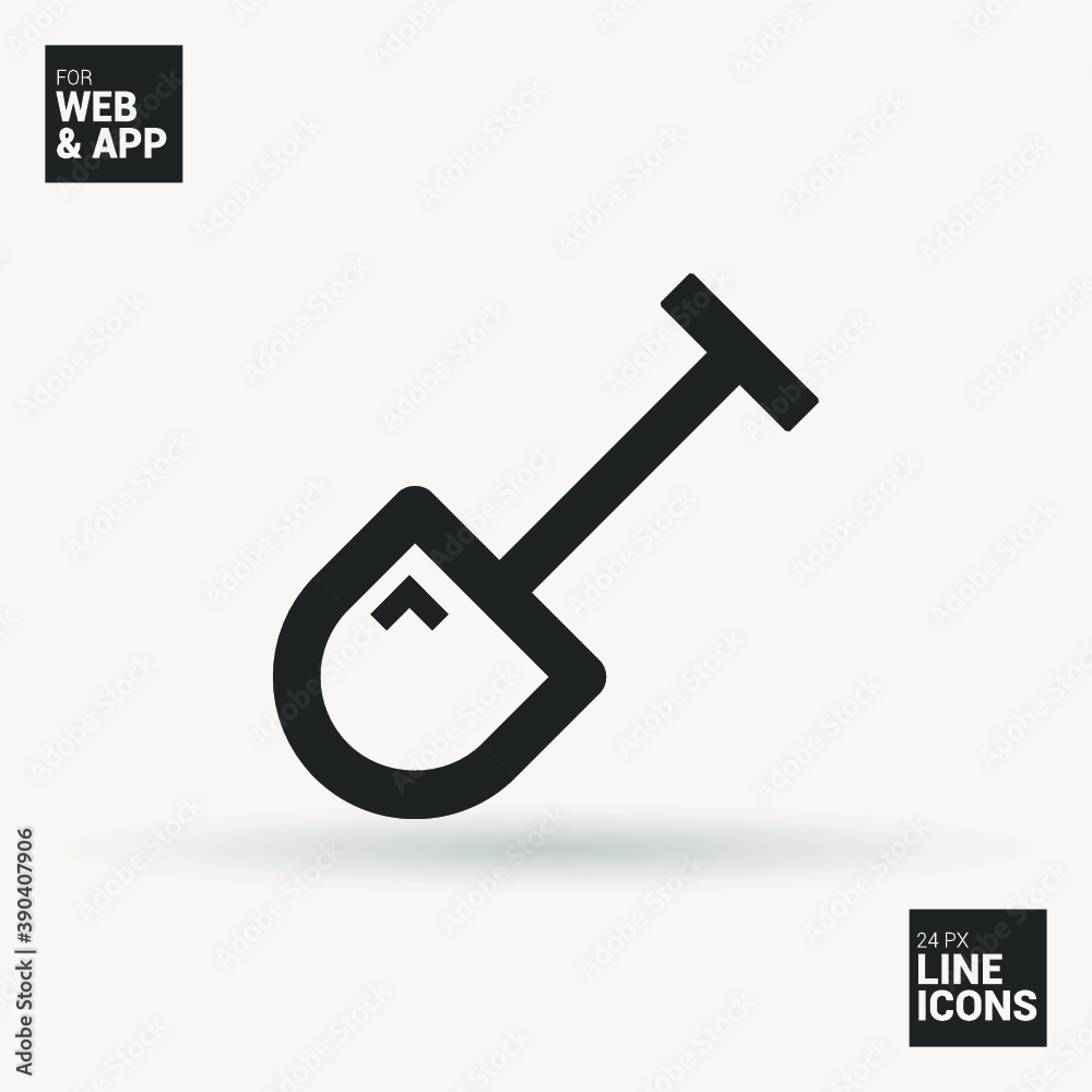 Shovel minimal vector icon. Spade flat line icon for websites and mobile minimalistic flat design. Shovel minimal vector icon. Spade flat line icon for websites and mobile minimalistic flat design.