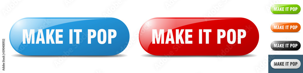 make it pop button. key. sign. push button set make it pop button. key. sign. push button set
