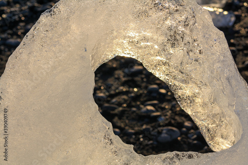 Diamond Beach in Island, Iceland. Eisskulptur 
