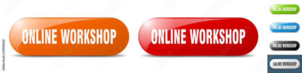 online workshop button. key. sign. push button set online workshop button. key. sign. push button set