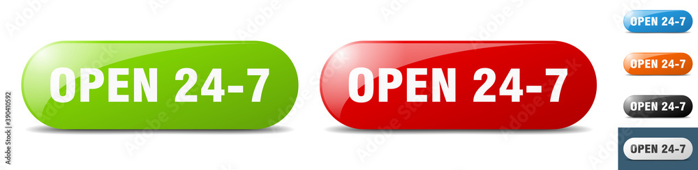 open 24 7 button. key. sign. push button set open 24 7 button. key. sign. push button set