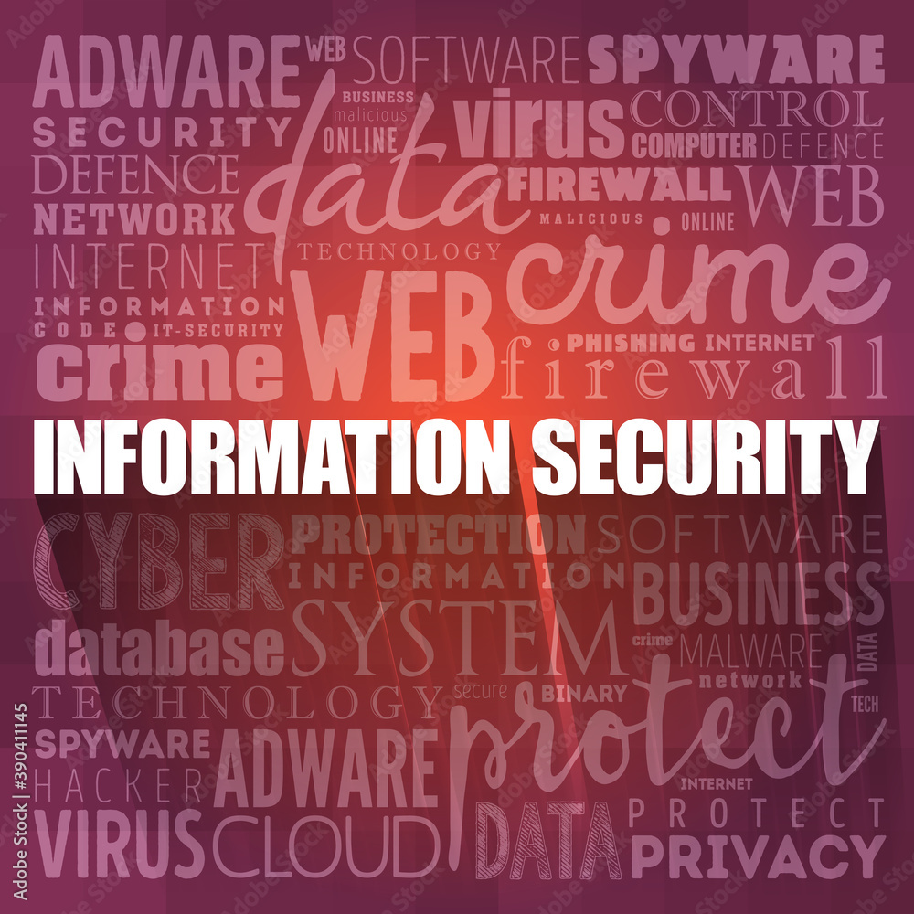 Fototapeta premium Information Security word cloud, technology concept background