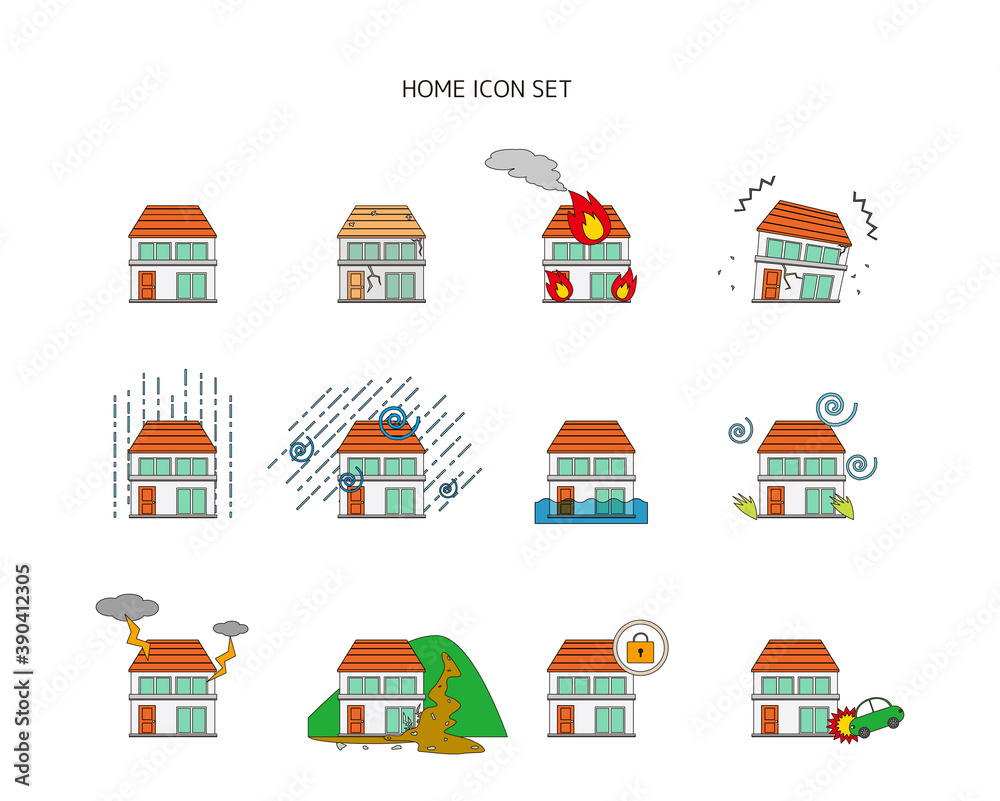 Vector illustration of a house / house. earthquake. Disaster. Insurance Vector illustration of a house / house. earthquake. Disaster. Insurance
