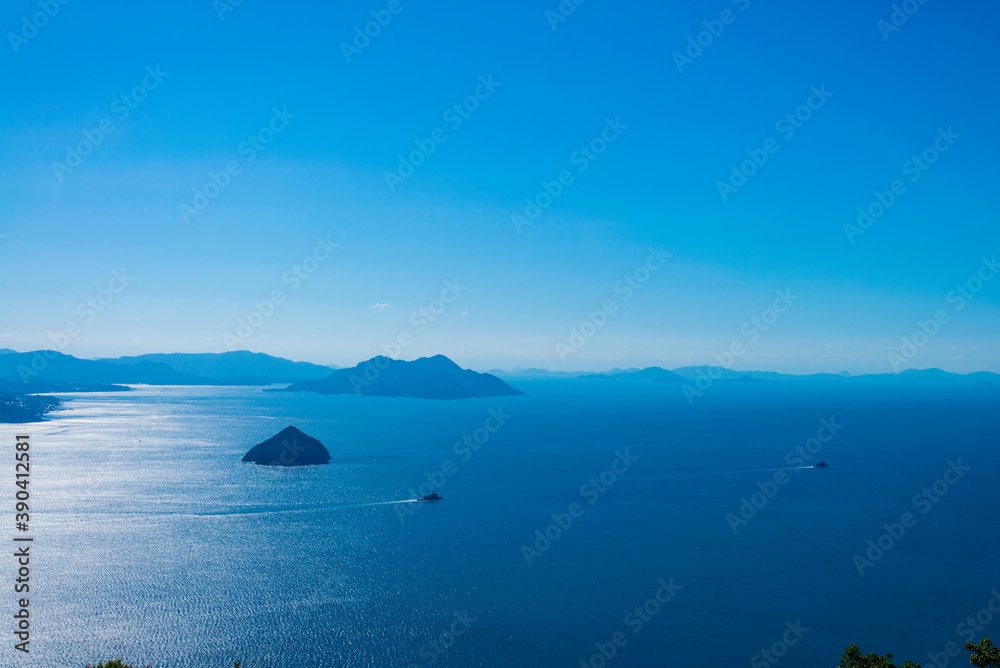 獅子岩展望台からの瀬戸内海の眺望