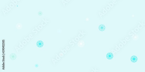 Light blue  green vector natural backdrop with flowers.