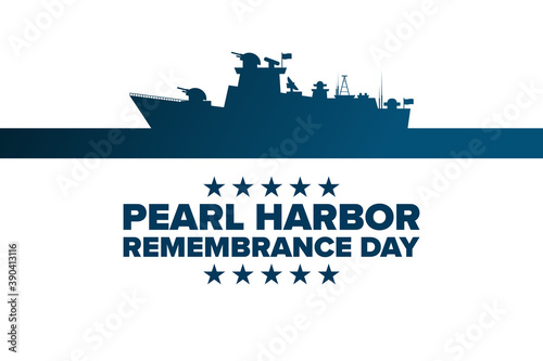 National Pearl Harbor Remembrance Day. December 7. Holiday concept. Template for background, banner, card, poster with text inscription. Vector EPS10 illustration.