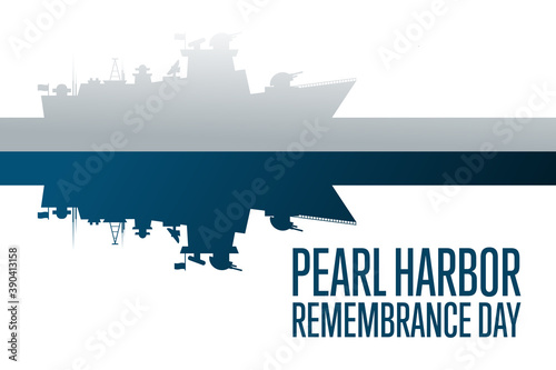 National Pearl Harbor Remembrance Day. December 7. Holiday concept. Template for background, banner, card, poster with text inscription. Vector EPS10 illustration.