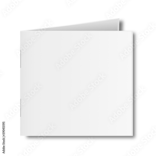 Blank book cover mockup on white background.