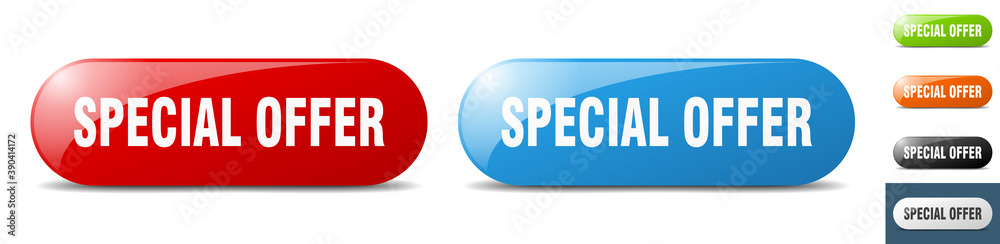 special offer button. key. sign. push button set special offer button. key. sign. push button set