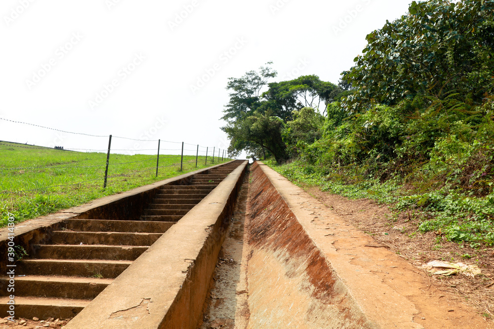 Long steps leading to the top of Banasura sagar dam in Western Ghats, Wayanad, Kerala Long steps leading to the top of Banasura sagar dam in Western Ghats, Wayanad, Kerala
