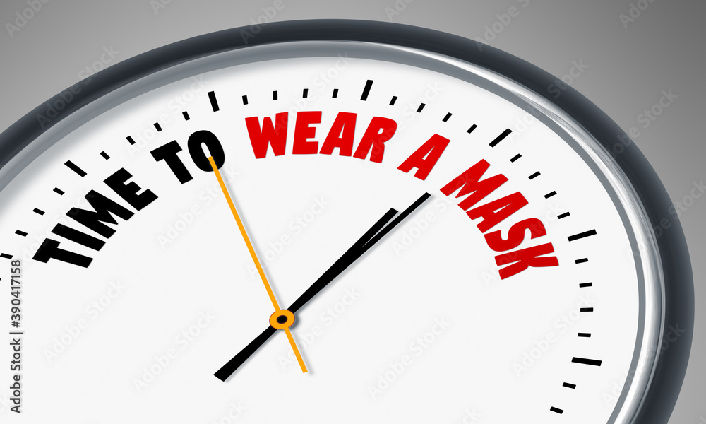 clock with text time to wear a mask clock with text time to wear a mask