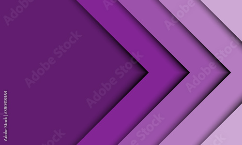 Abstract purple 3d arrow line overlapping background.
