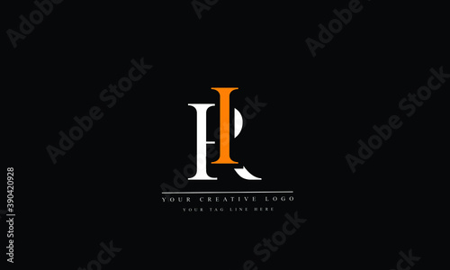 RI IR abstract vector logo monogram template
