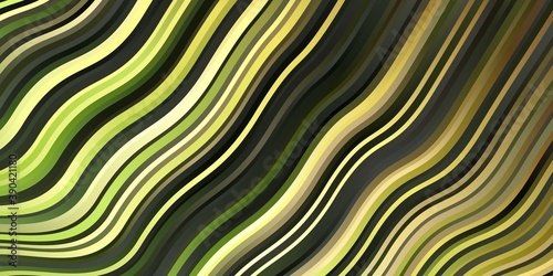 Dark Green, Yellow vector background with wry lines.