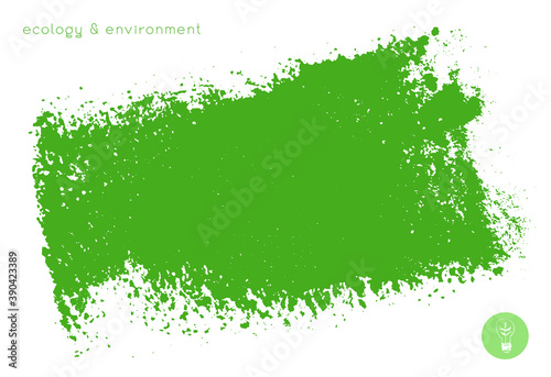 Ecology and environment concept with Paint splash vector texture for bio badge, eco friendly banner, eco love content, green thinking symbol, environmental protection agency design — Organic farming.