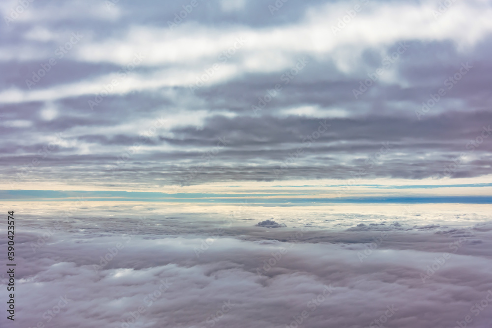 Stratus gray clouds in the atmosphere, cloudy sky.