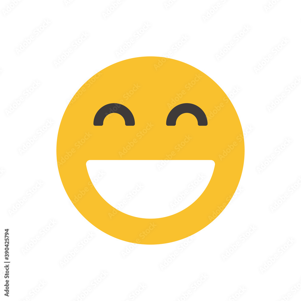 Fototapeta premium smiling emoji icon with open mouth