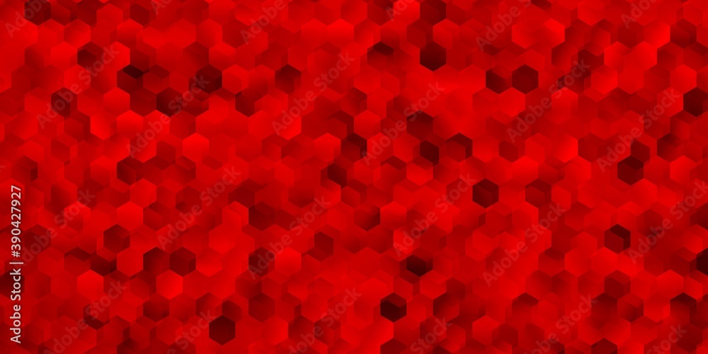 Light red, yellow vector cover with simple hexagons.