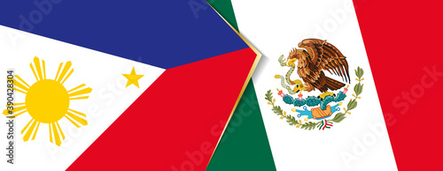 Philippines and Mexico flags, two vector flags.