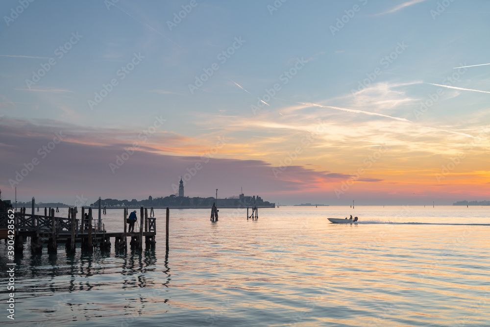 Obraz premium Coucher de soleil à Venise