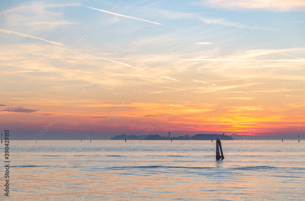 Coucher de soleil à Venise