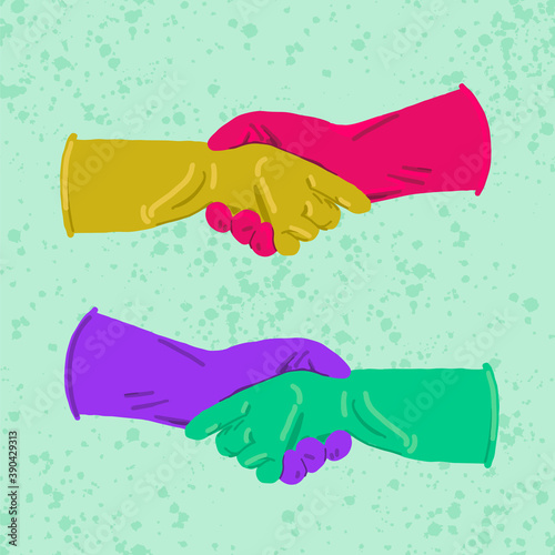 Rubber glove. Cartoon vector icon