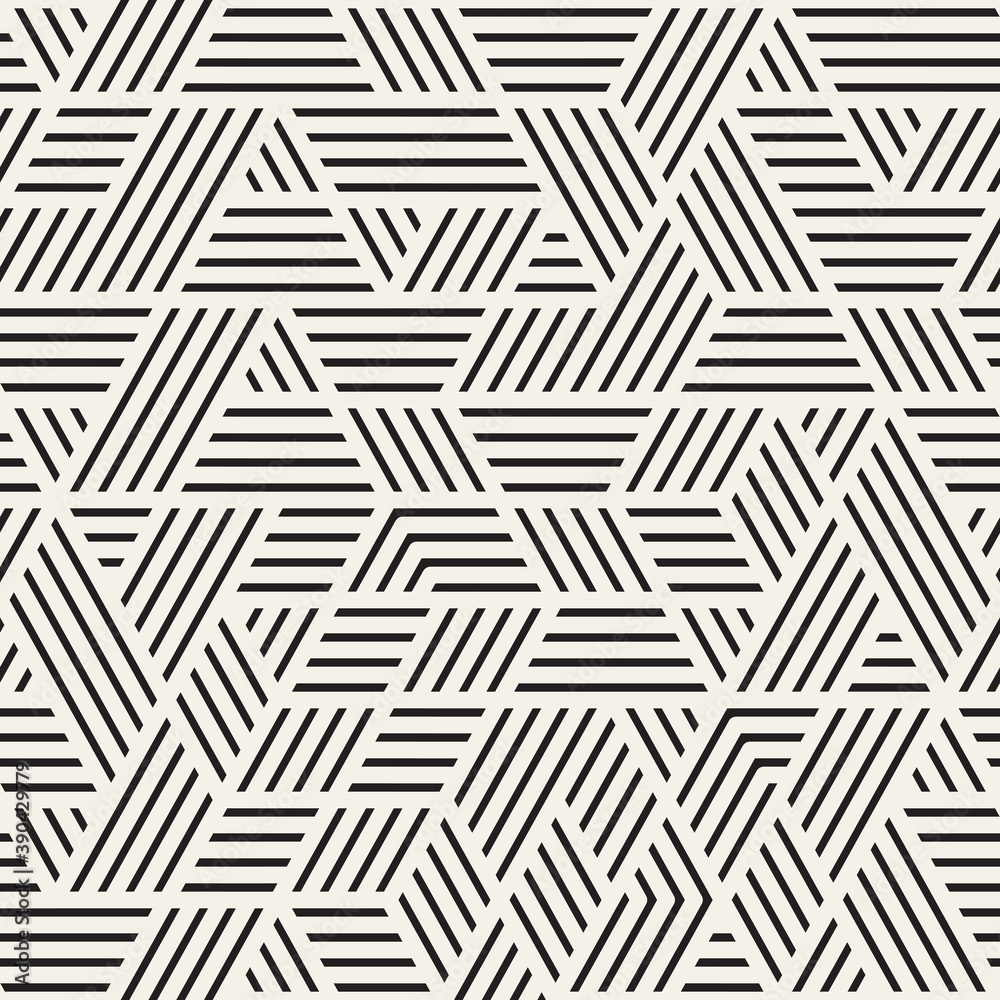 Vector seamless pattern. Modern stylish abstract texture. Repeating  geometric tiles from striped chaotic elements Stock Vector