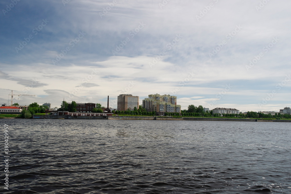 view of the city of Arkhangelsk from the Severnaya Dvina river
